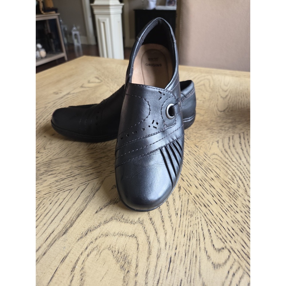 Earth Origins Glendale Gabrielle Shoes Women's Size 9 Black Slip on Loafers